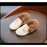 韓国子供靴 フォーマル靴 パンプス ファーシューズ 学生 綿靴 女の子 子供用 裏起毛 秋冬