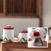 2024新作 雑貨  茶道の具  粗陶品の茶筒、陶器のティーカップ 撮影道具 茶器 携帯用