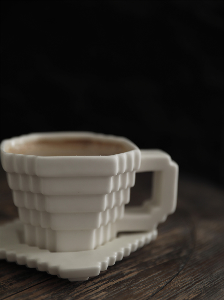 激売れ モザイクカップ ピクセル化 シンプル コーヒーカップソーサー マグカップ 工業風 陶磁器カップ