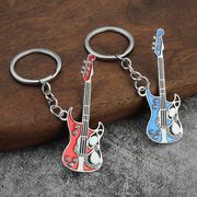 2色  ラインストーン  ギターキーホルダー  金属  ロック  楽器  音楽関連  キーチェーン  音楽雑貨