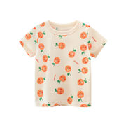 子供服新しい2024年夏の半袖Tシャツ卸売韓国の女の子の半袖トップス