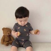 幼児セット2024年夏の新しいクマ柄子供用ツーピースベビーホーム服