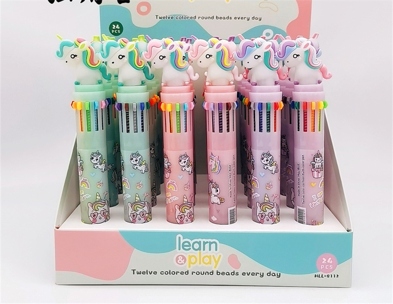 恐竜 ユニコーン柄 24PCSマジックインキ ボールペン ボールペン
