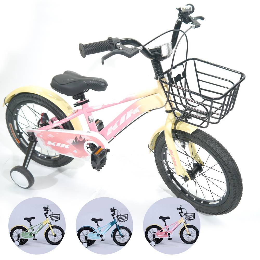 「K.I.K」ZFJ高品質 子供用自転車 16インチ（ピンク）補助輪付き
