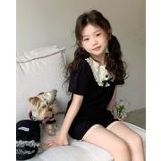 韓国子供服2024夏スタイル女の子リボン半袖トップ+ショーツセット