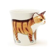 【ワゴンセール・即納】ハンドメイドの3Dな動物マグカップ オレンジタビー 茶トラ 虎猫 ネコ