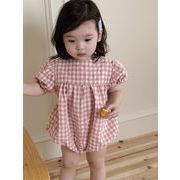2024新作 韓国風  ベビー服  子供服 女の子半袖 連体服  2色 66-90cm