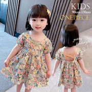 2024新作  韓国子供服  可愛い キッズ 女の子 かわいい ドレス ワンピース 花柄 フラワー 春夏 ワンピ