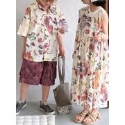 2024夏新作 韓国風子供服 男女兼用 Tシャツ ワンピース 2点セット  2色 90-150cm
