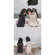 韓国子供服 女の子 ワンピース かわいい セーラー服 ワンピース 女の子 夏ワンピース