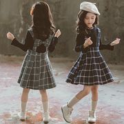 ジャンパースカート 女の子 スカートセット チェック柄 フレアスカート ミディアム