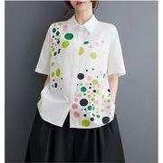【春夏新作】ファッションワイシャツ♪ホワイト/ブラック2色展開◆