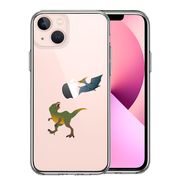 iPhone13 側面ソフト 背面ハード ハイブリッド クリア ケース 恐竜 たち