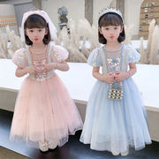 ins 夏新作　チュールワンピース　キッズ服　キッズ　女の子　チュール　ワンピース　可愛い