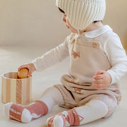 ins　春新作　ベビー服　綿100　ニット　ロンパース　キツネ柄　子供服　オーバーオール　可愛い　おしゃれ