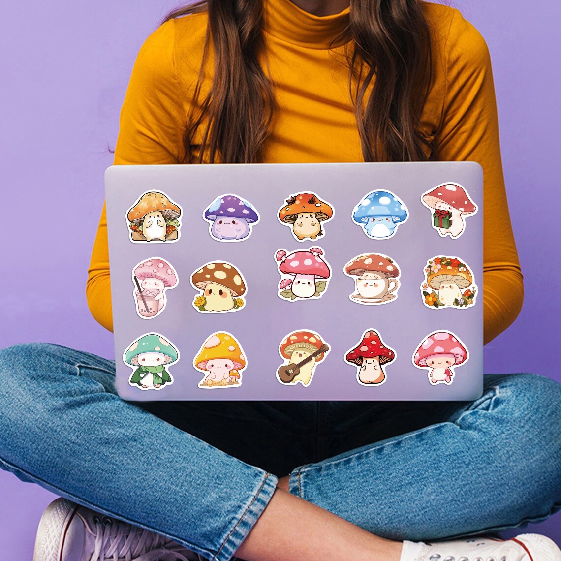 50枚入り かわいい キノコのステッカー キノコのエルフ シール 手帳