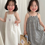 子供服　80~130cm　純綿キッズワンピース　キャミソースカート　韓国キッズ服