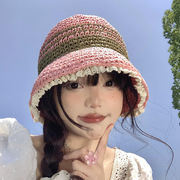 麦わら帽子　UVカット　春夏　レディース　韓国ファッション　オシャレ　レース