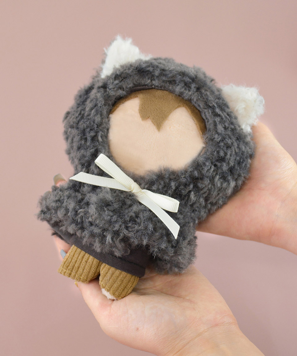 未使用に近い　匿名配送　ふあふあ　ぬいぐるみポンチョコート　ベージュ　ミルクティ 10cmぬい推奨サイズ】10cmぬい アニマル ミニ ポンチョ ぬい服