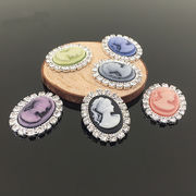 カメオパーツ ハンドメイドパーツ 横顔の貴婦人 アクセサリーパーツ シルバー メタルパーツ DIY 手作り