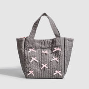 リボントートバッグ　マザーズバッグ　大容量旅行バッグ　ベビー用品収納　韓国バッグ