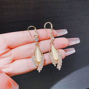 S925ポスト ピアス キャッツ アイ ハンドメイド ピアス　ピアス キャッチ ピアス イヤリング 2024新作