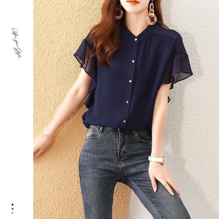 OHGA ツイード パフ ボリューム スリーブ ブラウス 夏服 レディース OHGA ツイード パフ ボリューム スリーブ ブラウス 夏服