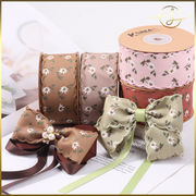 【9色】リボンテープ 雛菊 お花 波縁 レトロ ラッピング プレゼント ギフト 布小物 服飾 花束包装