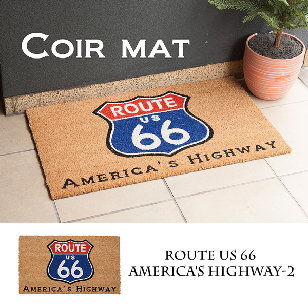 【NEW】玄関マット レクト★コイヤーマット★ROUTE US 66 AMERICA'S HIGHWAY-2