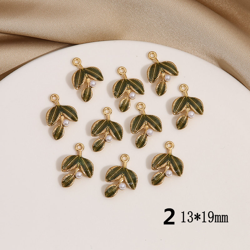 丸カン付き アクセサリーパーツ ネックレス ストラップ 葉っぱ リーフ 