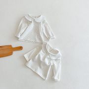 全2色[66-100cm]  女の子 フラットカラーカットソー 長袖Tシャツ トップス ベビー キッズ 子供服