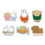 【6種セット：B】 miffy ダイカットミニステッカー キャラクター 絵本 イラスト うさぎ グッズ MIFSET07