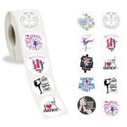 500枚入 バレエステッカー ダンス バレエ少女  シール  丸いステッカー  ラベルステッカー 包装用品 2.4cm