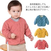 【送料無料】ベビー服 綿100％ ジャケット 女の子 80 秋冬 防寒 中綿 トップス