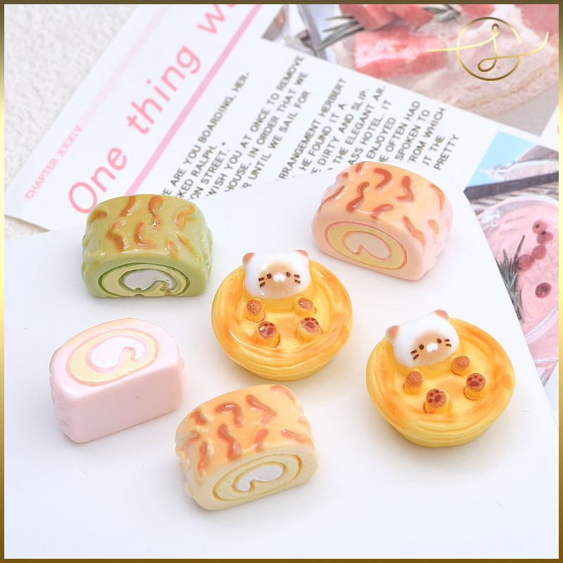 5種】タルト ロールケーキ 樹脂パーツ デコパーツ DIYパーツ 手芸  