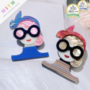 女の子 ブローチ アクリル アクセサリー 記念日 プレゼント 上品 かわいい  レトロ 入園式