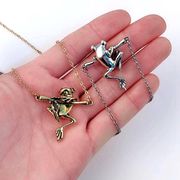 2色  ファッションネックレス   ヴィンテージカエルネックレス  カエル雑貨   カエルアクセサリー