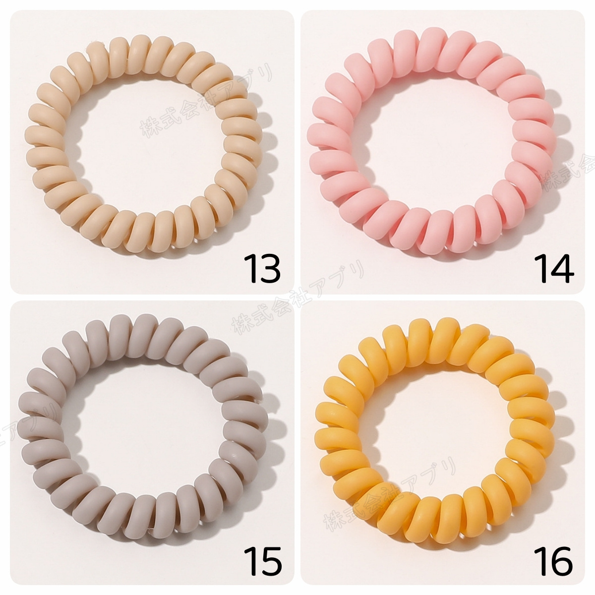 全21色】ヘアゴム 髪ゴム 跡がつかない スパイラル シュシュ 電話