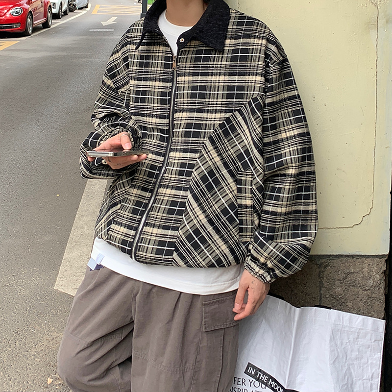 メンズファッション チェック柄 スタジャン 男女兼用 ストリート
