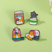 4色  かわいい  瓶の中の猫  ブローチ  猫のアクセサリー  猫  ブローチ ピン 猫雑貨