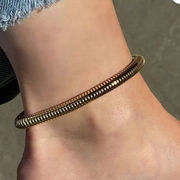 ステンレスアンクレット　アクセサリー　デザイン　金属アレルギー対応　ファッション　18kコーティング