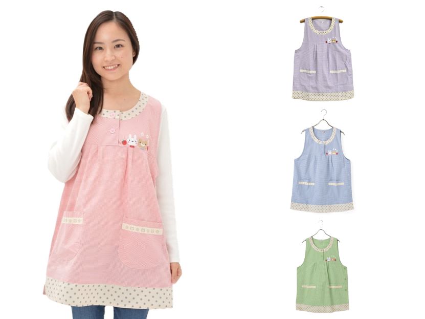 【即納】定番おてんばママキッチン　レディースエプロン 保育士 介護士