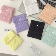 ハートキルティングポーチ　多用途化粧ポーチ　リップバッグ　収納バッグ　韓国ファッション