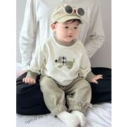 2024秋作 い韓国風子供服 ベビー服  キッズ  男の子 長袖 トップス +ズボン 2点セット  2色 73cm-110cm