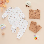 韓国子供服乳幼児用純綿セットベビー服秋冬新作ロンパース2点セット