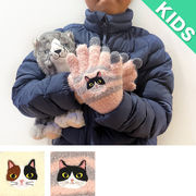 スマホ手袋 キッズ[スマホ対応子供 猫ねこネコキャット アニマル動物ナチュラル秋冬24AWawneko202601]