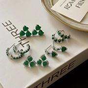 ★Heart★　ハートアクセ　ハートピアス　グリーン 可愛い　デイリー　韓国アクセサリー