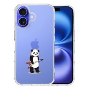 iPhone16 側面ソフト 背面ハード ハイブリッド クリア ケース エレキギター パンダ