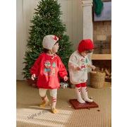 韓国風  クリスマス  子供服 キッズ 男女兼用 長袖トップス+レギンス+ぼうし 分けて販売 73cm-100cm