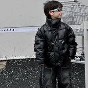 キッズ 子供服 トップス アウター ジャケット PU フェイクレザー 中綿ダウン